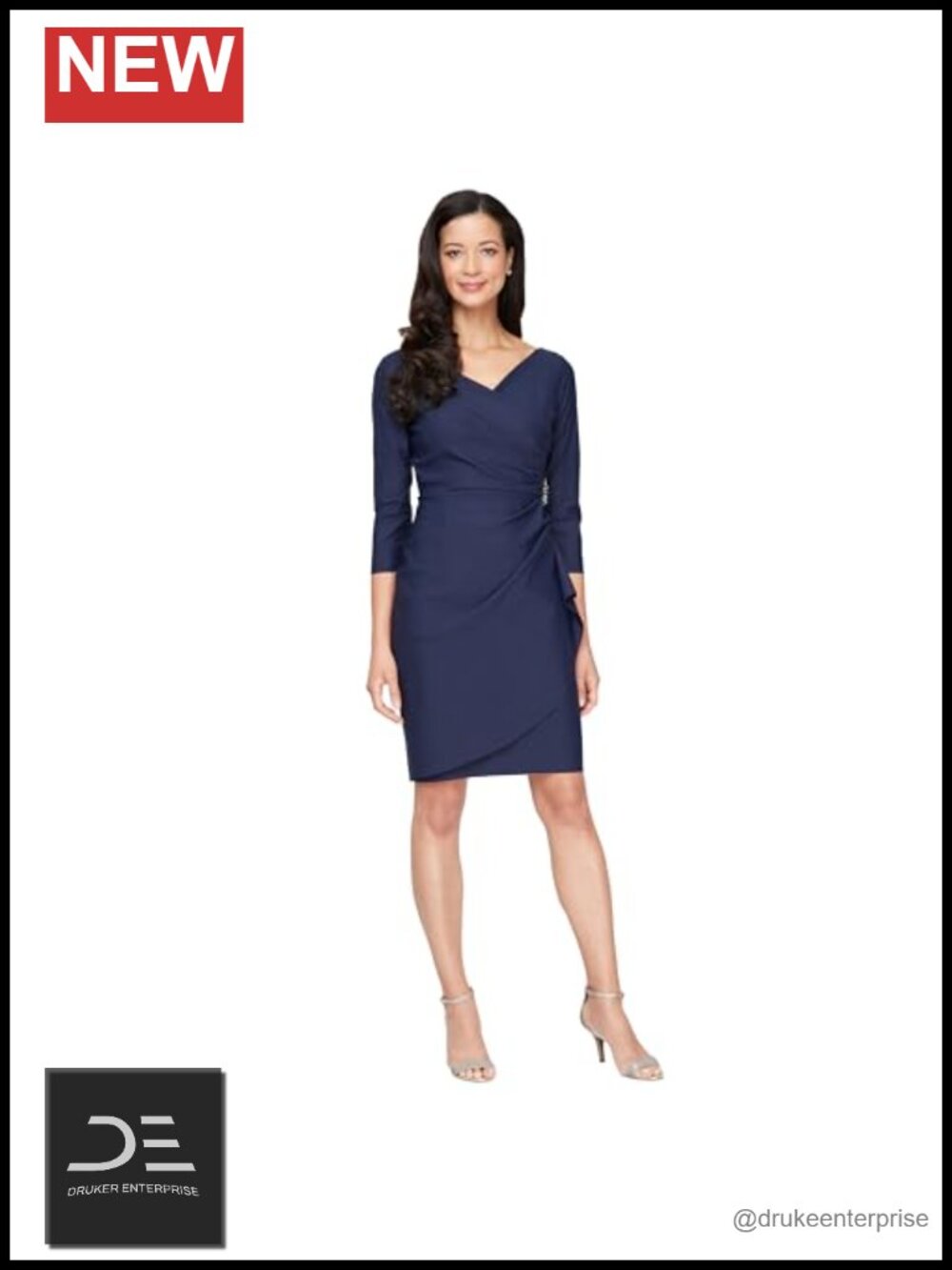 Slimming Short Sheath 3/4 Sleeve Cocktail Dress Wedding Guest
